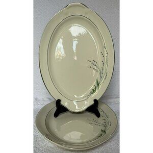 Autumn Green Wheat by Taylor Smith Taylor Oval Platter 12 In Plate Set Of 2